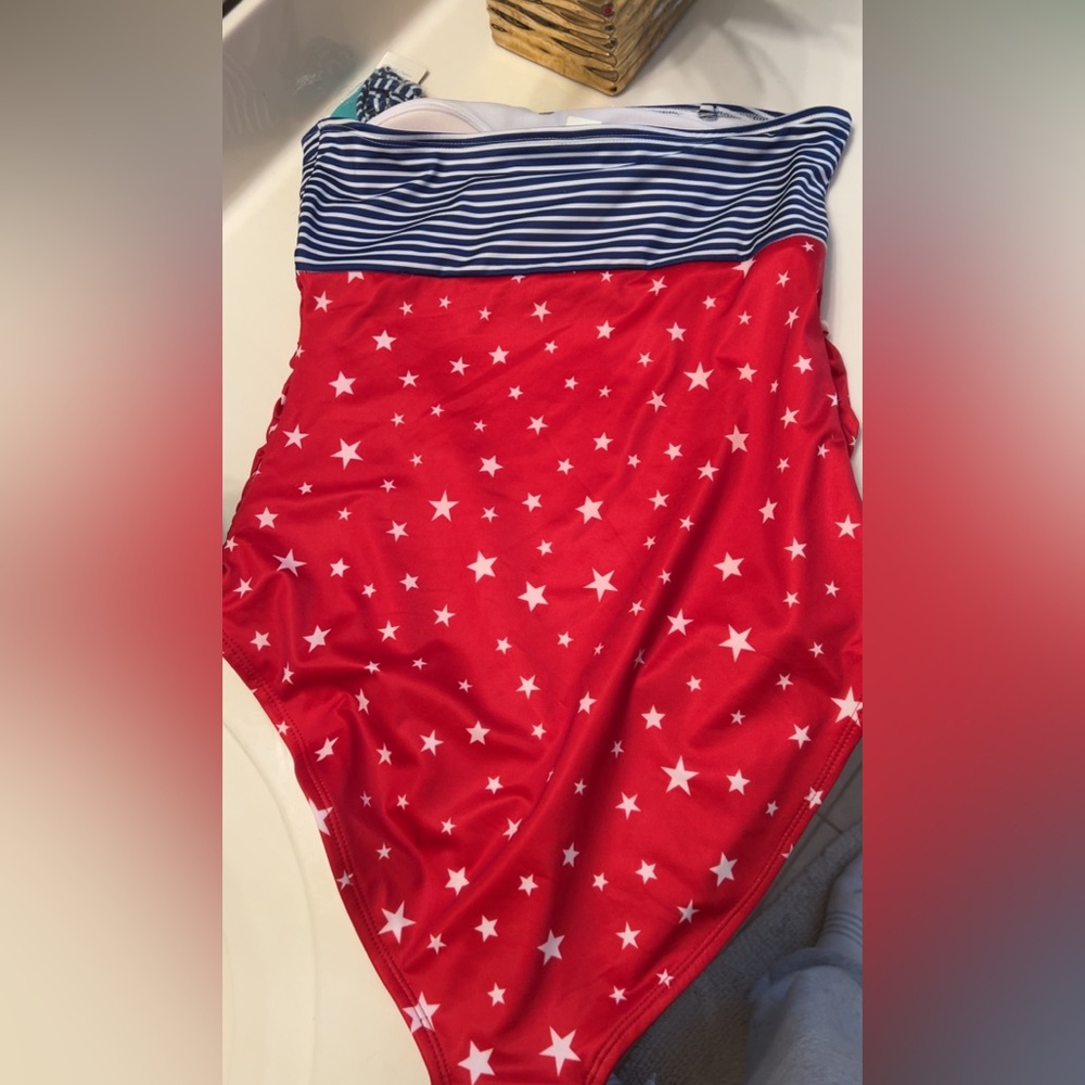 Red Star Pattern Swimsuit
